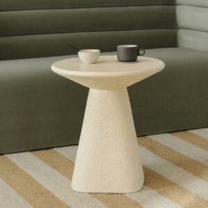 Ozetta Concrete Side Table - Moonlit Ivory