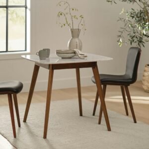 Vena Cafe Table - Walnut and Marble