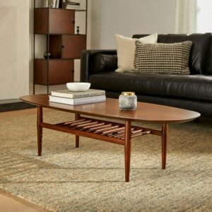 Lenia 53.5" Oval Coffee Table - Walnut