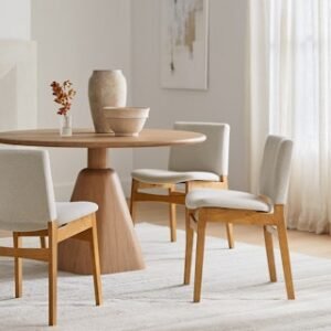 Alternative view of Nosh Dining Chair - Oak and Ratine Ivory