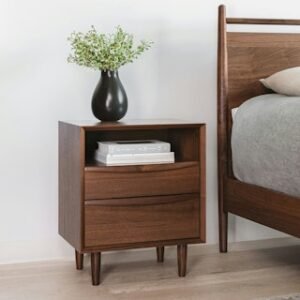 Alternative view of Lenia 2-Drawer Nightstand - Walnut