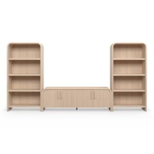 Alternative view of Faydra 140" Media Storage Set - Natural Ash