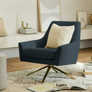 Spin 30.5" Swivel Lounge Chair - Ink Blue