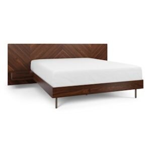 Alternative view of Nera King Low Profile Bed with Nightstands Set - Walnut