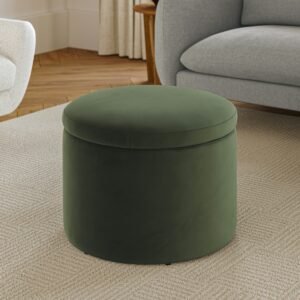 Benson 23.5" Velvet Storage Ottoman - Hale Fir Green