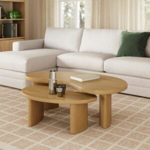 Neah 49" Nesting Coffee Table Set - Natural Oak